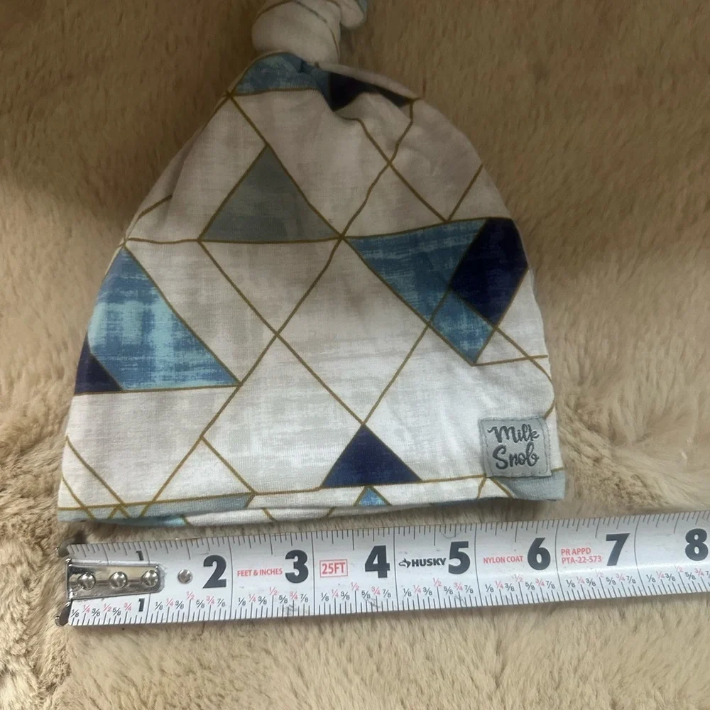 Milk Snob Geometric Blue and Gold Baby Hat